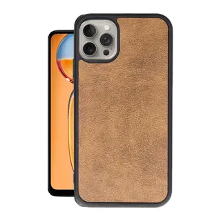 Apple iPhone 14 Pro Uyumlu Kılıf Aras Deri Kapak - Taba