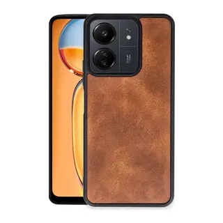 Xiaomi Redmi 13C Uyumlu Kılıf Aras Deri Kapak - Taba