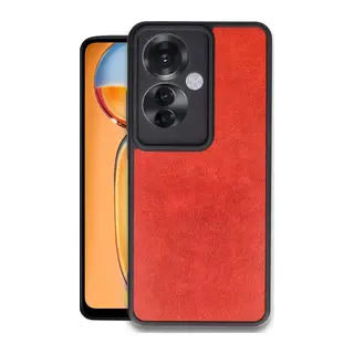 Oppo Reno 11F Uyumlu Kılıf Aras Deri Kapak - Kırmızı