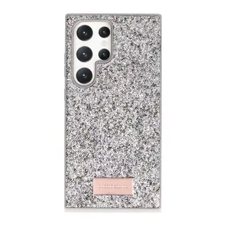 Onegif Samsung Galaxy S23 Ultra Uyumlu Bright Simli Kapak - Gümüş