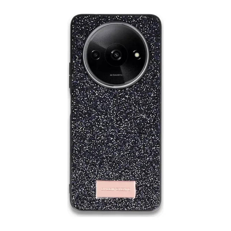 Onegif Xiaomi Redmi A3 4G Uyumlu Bright Simli Kapak - Siyah