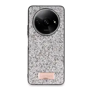 Onegif Xiaomi Redmi A3 4G Uyumlu Bright Simli Kapak - Gümüş