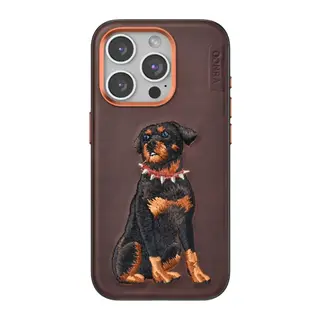 Venco Apple iPhone 15 Pro Uyumlu Perma Desenli Kapak - Koyu Kahve
