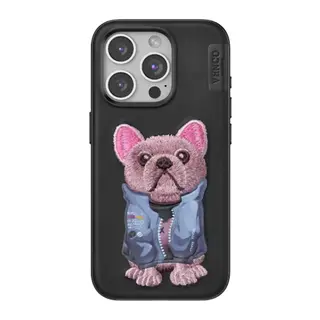 Venco Apple iPhone 15 Pro Uyumlu Cute Desenli Kapak - Siyah