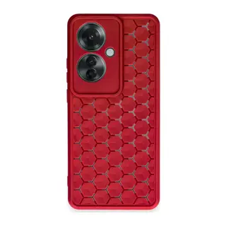 Oppo Reno 11F Uyumlu Kılıf Petek Silikon Kapak - Kırmızı