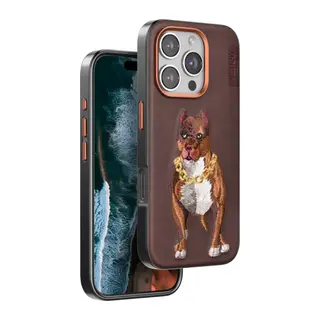 Venco Apple iPhone 16 Pro Uyumlu Perma Desenli Kapak - Kahverengi