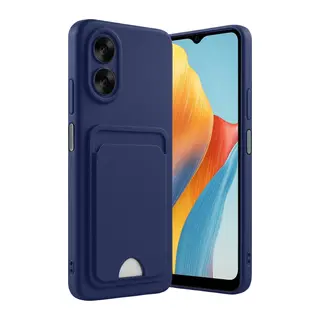 Oppo A38 Uyumlu Kılıf Kelvin Kartvizitli Silikon - Lacivert