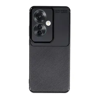 Oppo Reno 11F Uyumlu Kılıf Auto Focus Karbon Kapak - Siyah