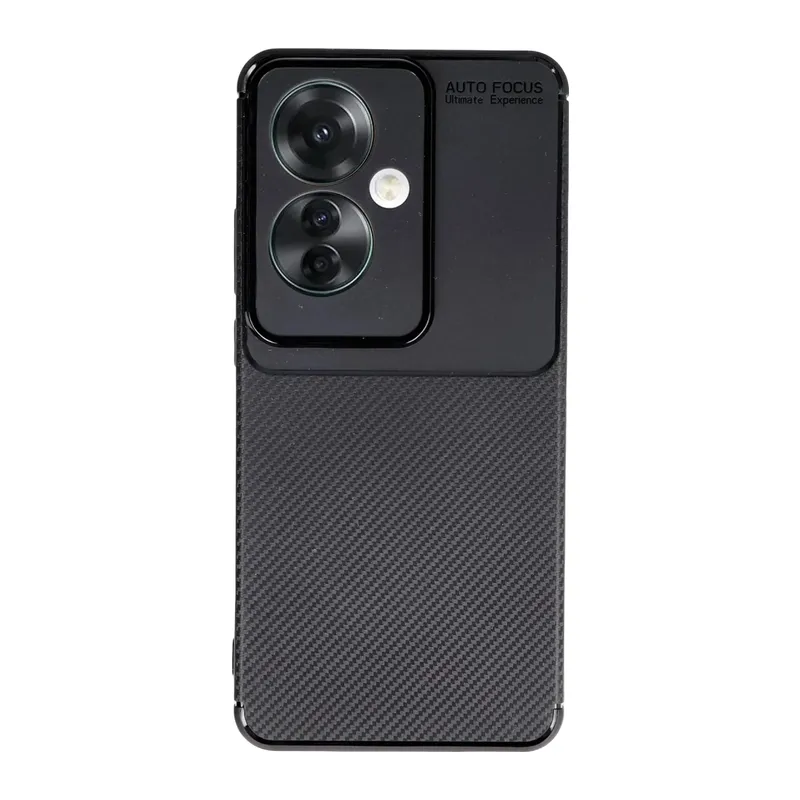 Oppo Reno 11F Uyumlu Kılıf Auto Focus Karbon Kapak - Siyah