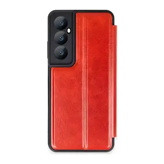 Realme C65 Uyumlu Kılıf Flip Cover - Kırmızı