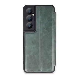 Realme C65 Uyumlu Kılıf Flip Cover - Koyu Yeşil