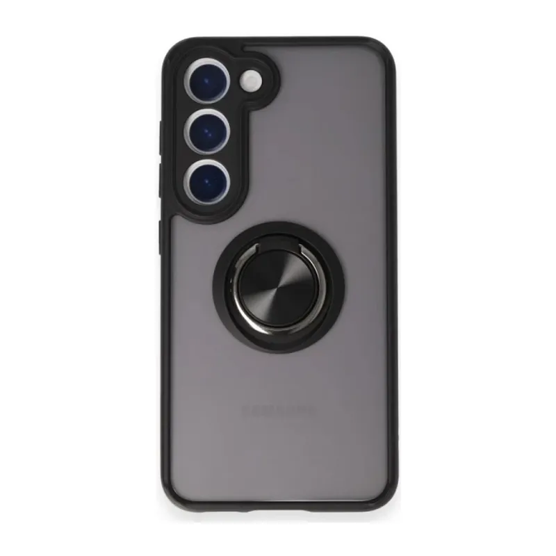 Samsung Galaxy M15 Uyumlu Kılıf Montreal Yüzüklü Silikon Kapak - Siyah