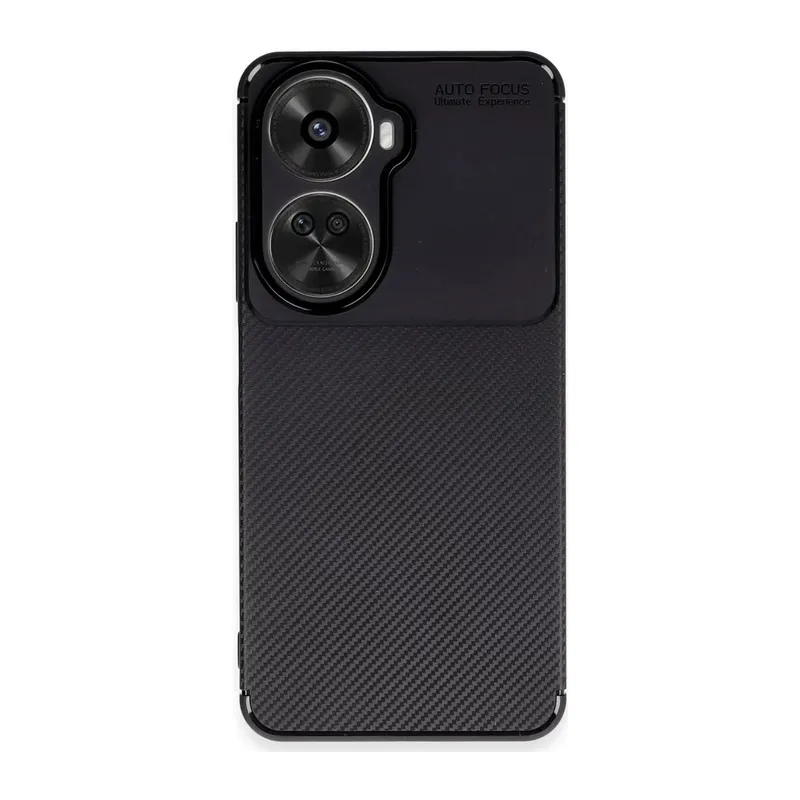 Huawei Nova 12 SE Uyumlu Kılıf Auto Focus Karbon Kapak - Siyah