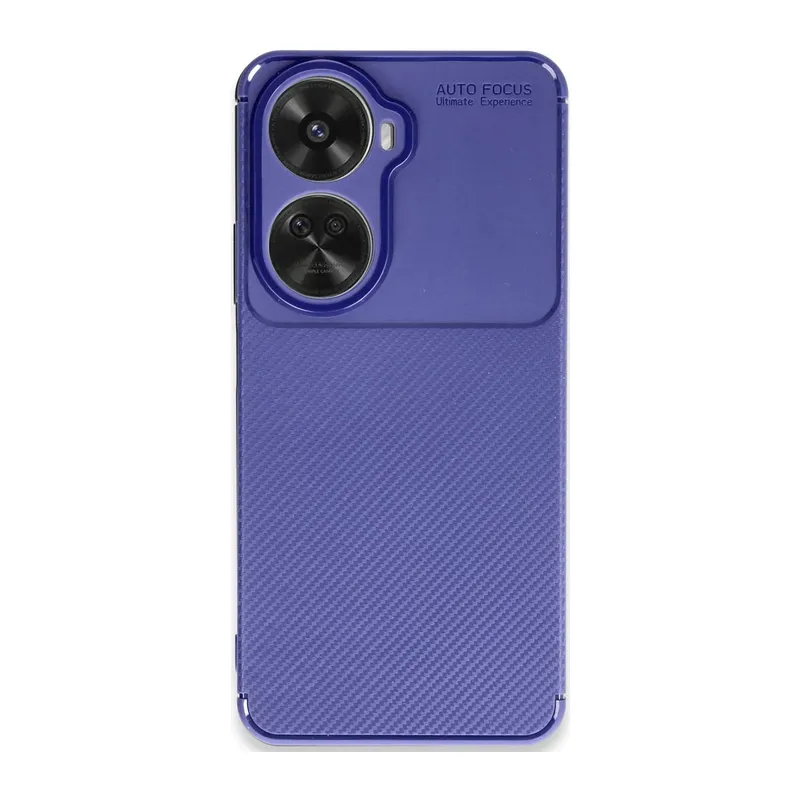 Huawei Nova 12 SE Uyumlu Kılıf Auto Focus Karbon Kapak - Lacivert