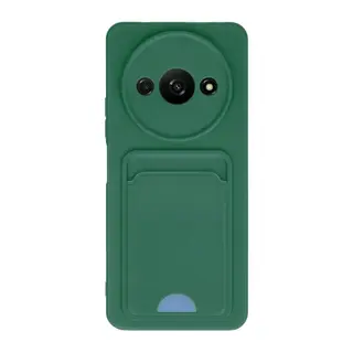 Xiaomi Redmi A3 4G Uyumlu Kılıf Kelvin Kartvizitli Silikon - Koyu Yeşil