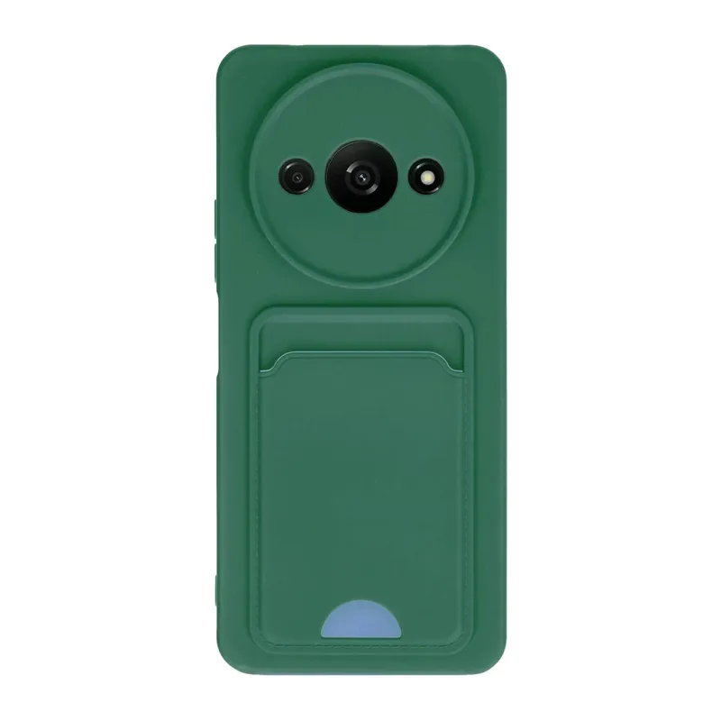 Xiaomi Redmi A3 4G Uyumlu Kılıf Kelvin Kartvizitli Silikon - Koyu Yeşil