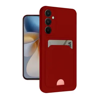 Samsung Galaxy S24 FE Uyumlu Kılıf Kelvin Kartvizitli Silikon - Kırmızı