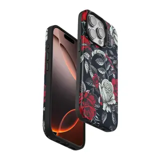Onegif Apple iPhone 15 Pro Max Uyumlu Flower Series Magsafe Kapak - Siyah