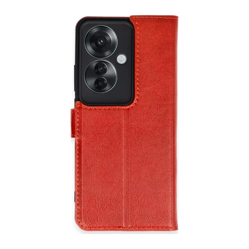 Oppo Reno 11F Uyumlu Kılıf Trend S Plus Kapaklı Kılıf - Kırmızı