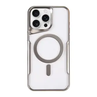 Apple iPhone 11 Pro Max Uyumlu Kılıf Boyi Magsafe Silikon Kapak - Gümüş