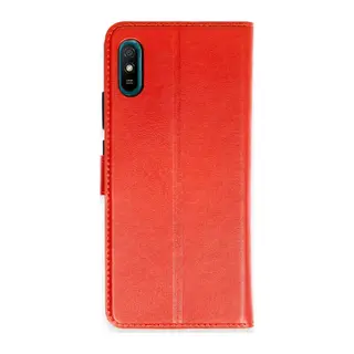 Xiaomi Redmi 9A Uyumlu Kılıf Trend S Plus Kapaklı Kılıf - Kırmızı
