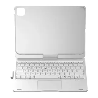Apple iPad Pro 11 (2024) F11 ATS Kılıf Magic Dönen Klavyeli Tablet Kılıf - Gümüş