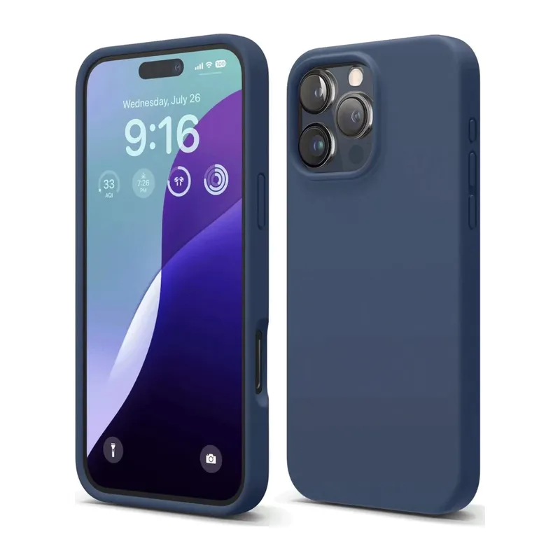 Apple iPhone 16 Pro Uyumlu Kılıf Nano içi Kadife Silikon - Lacivert