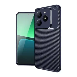 Realme C61 Uyumlu Kılıf Auto Focus Karbon Kapak - Lacivert