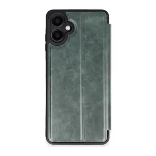 Samsung Galaxy A06 Uyumlu Kılıf Flip Cover - Koyu Yeşil