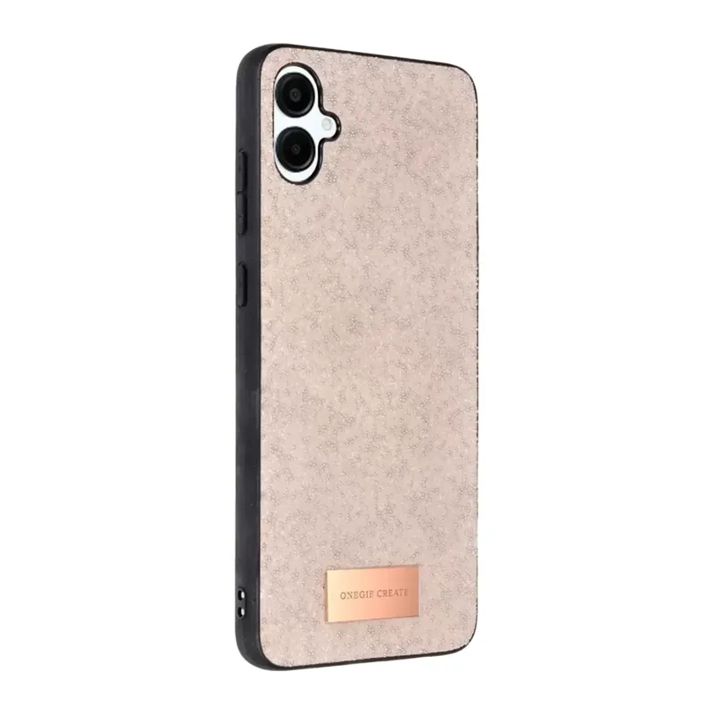 Onegif Samsung Galaxy A06 Uyumlu Bright Simli Kapak - Pembe