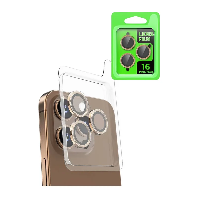 Apple iPhone 16 Pro Max Uyumlu Raze Metal Kamera Lens - Desert