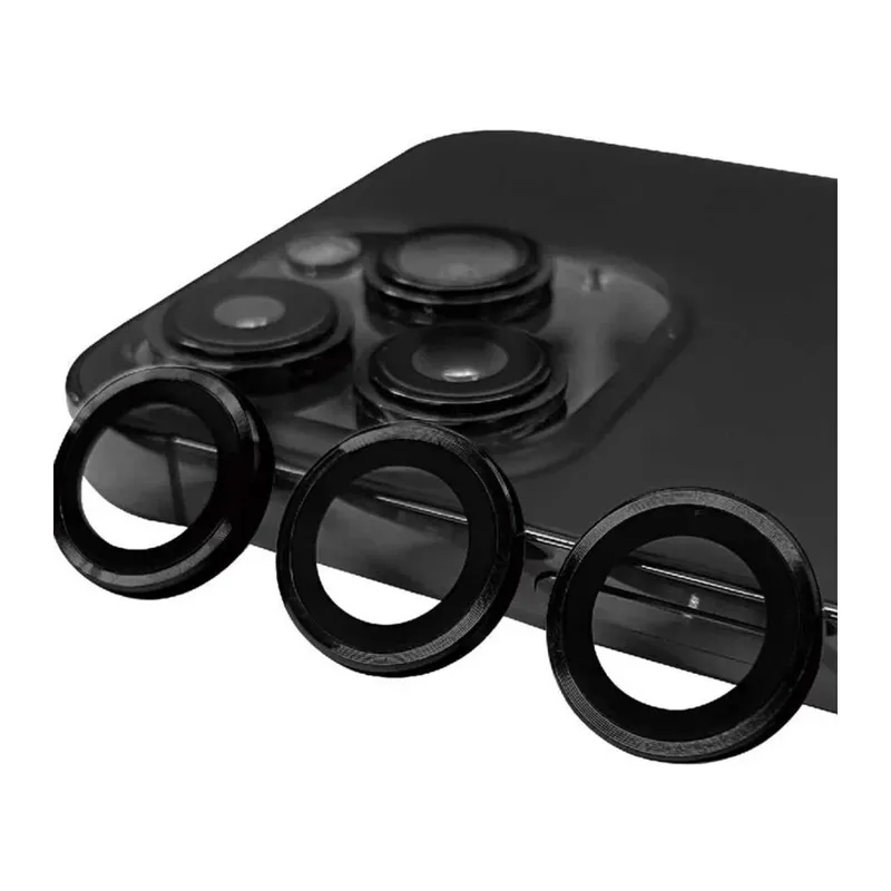 Apple iPhone 15 Pro Max Uyumlu Raze Metal Kamera Lens - Siyah