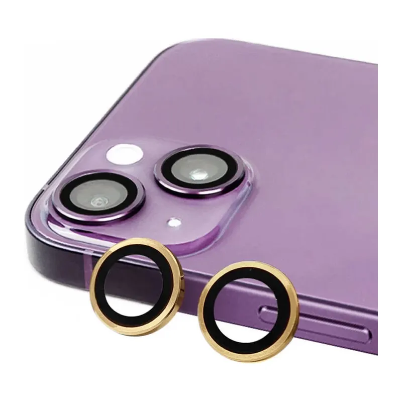 Apple iPhone 15 Plus Uyumlu Raze Metal Kamera Lens - Sarı