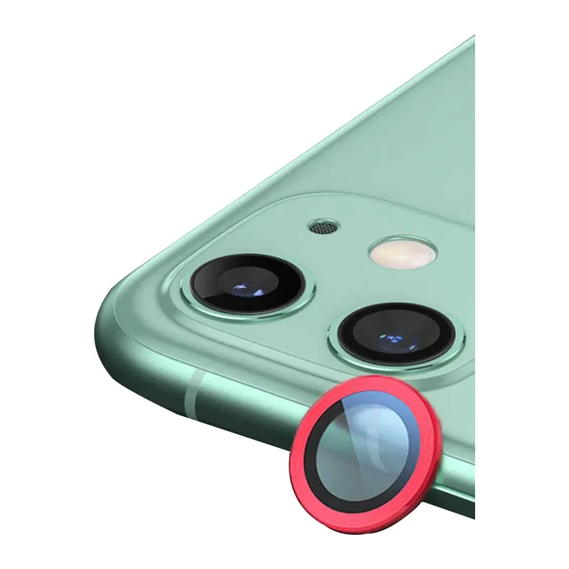 Apple iPhone 11 Uyumlu Raze Metal Kamera Lens - Kırmızı