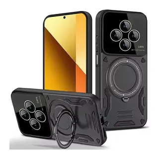 Xiaomi Redmi 14C Uyumlu Kılıf Joy Lens Standlı Kapak - Siyah