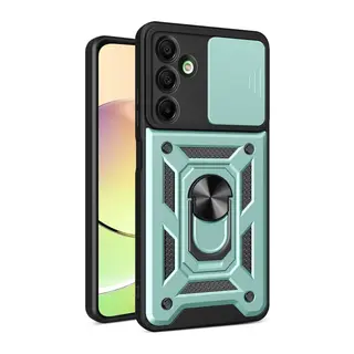 Samsung Galaxy A56 Uyumlu Kılıf Pars Lens Yüzüklü Silikon - Yeşil