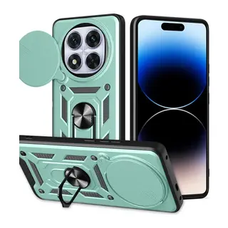 Xiaomi Redmi Note 14 Pro Plus Uyumlu Kılıf Pars Lens Yüzüklü Silikon - Yeşil
