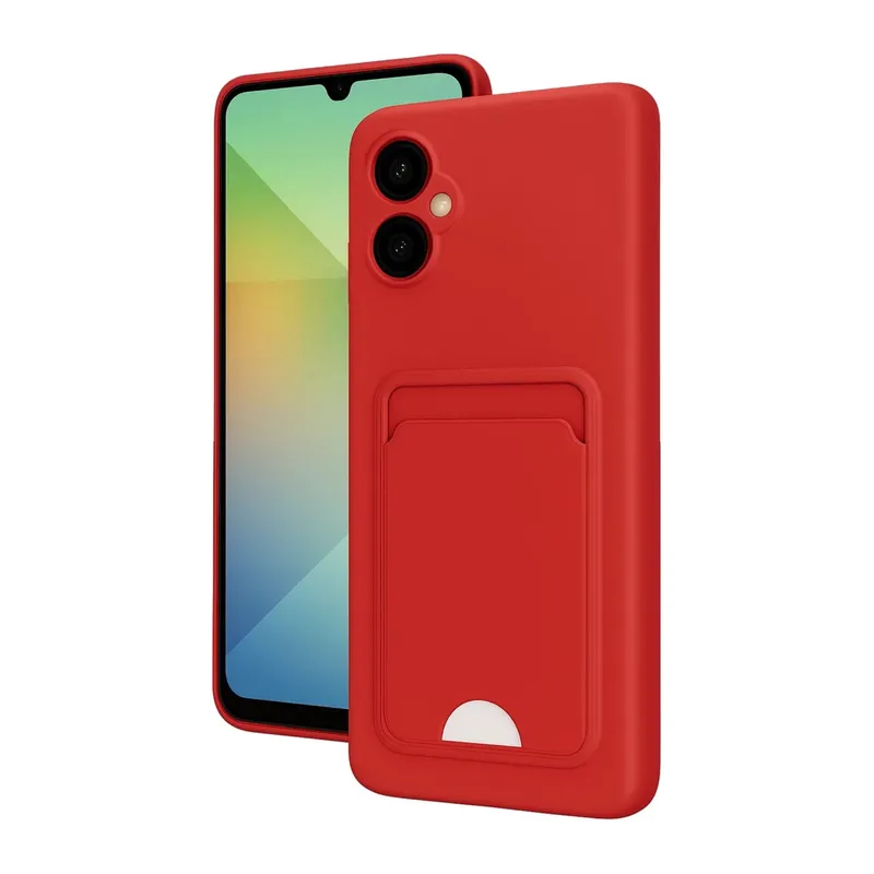 Samsung Galaxy A06 Uyumlu Kılıf Kelvin Kartvizitli Silikon - Kırmızı