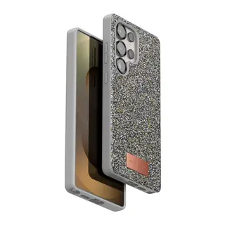 Onegif Samsung Galaxy S25 Ultra Uyumlu Bright Simli Kapak - Gümüş