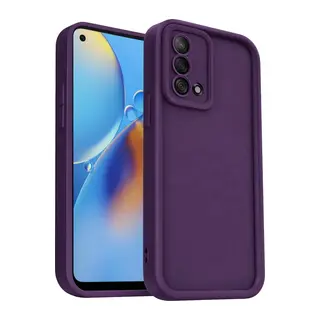 Oppo A74 4G Uyumlu Kılıf Viera Silikon - Mürdüm