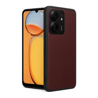 Xiaomi Redmi 13C Uyumlu Kılıf Aras Deri Kapak - Bordo