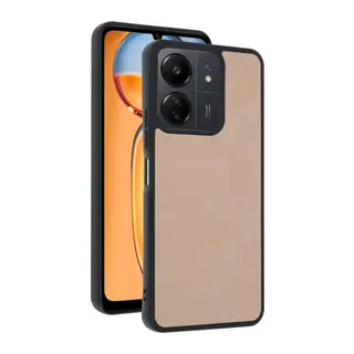 Xiaomi Redmi 13C Uyumlu Kılıf Aras Deri Kapak - Pudra