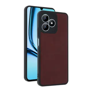 Realme Note 50 4G Uyumlu Kılıf Aras Deri Kapak - Bordo