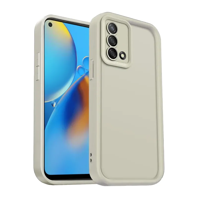 Oppo A74 4G Uyumlu Kılıf Viera Silikon - Krem