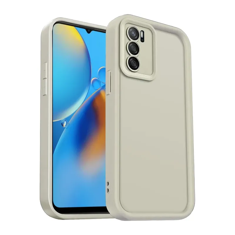 Oppo A16 Uyumlu Kılıf Viera Silikon - Krem