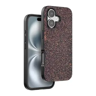 Onegif Apple iPhone 16 Plus Uyumlu Bright Simli Kapak - Derin Mor