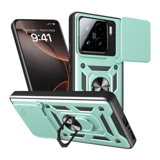 Xiaomi Mi 15 Uyumlu Kılıf Pars Lens Yüzüklü Silikon - Yeşil