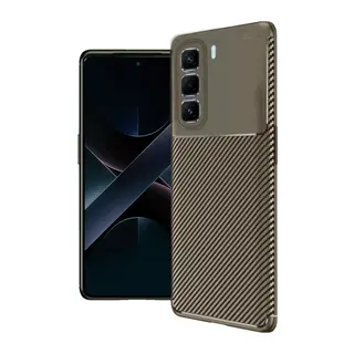 İnfinix Hot 50 Pro Plus 4G Uyumlu Auto Focus Karbon Kapak - Kahverengi