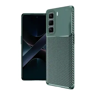 İnfinix Hot 50 Pro Plus 4G Uyumlu Auto Focus Karbon Kapak - Koyu Yeşil