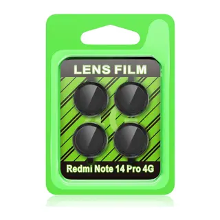 Xiaomi Redmi Note 14 Pro 4G Uyumlu Raze Metal Kamera Lens - Siyah